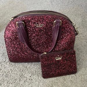 Kate spade glitter bag and cardholder set